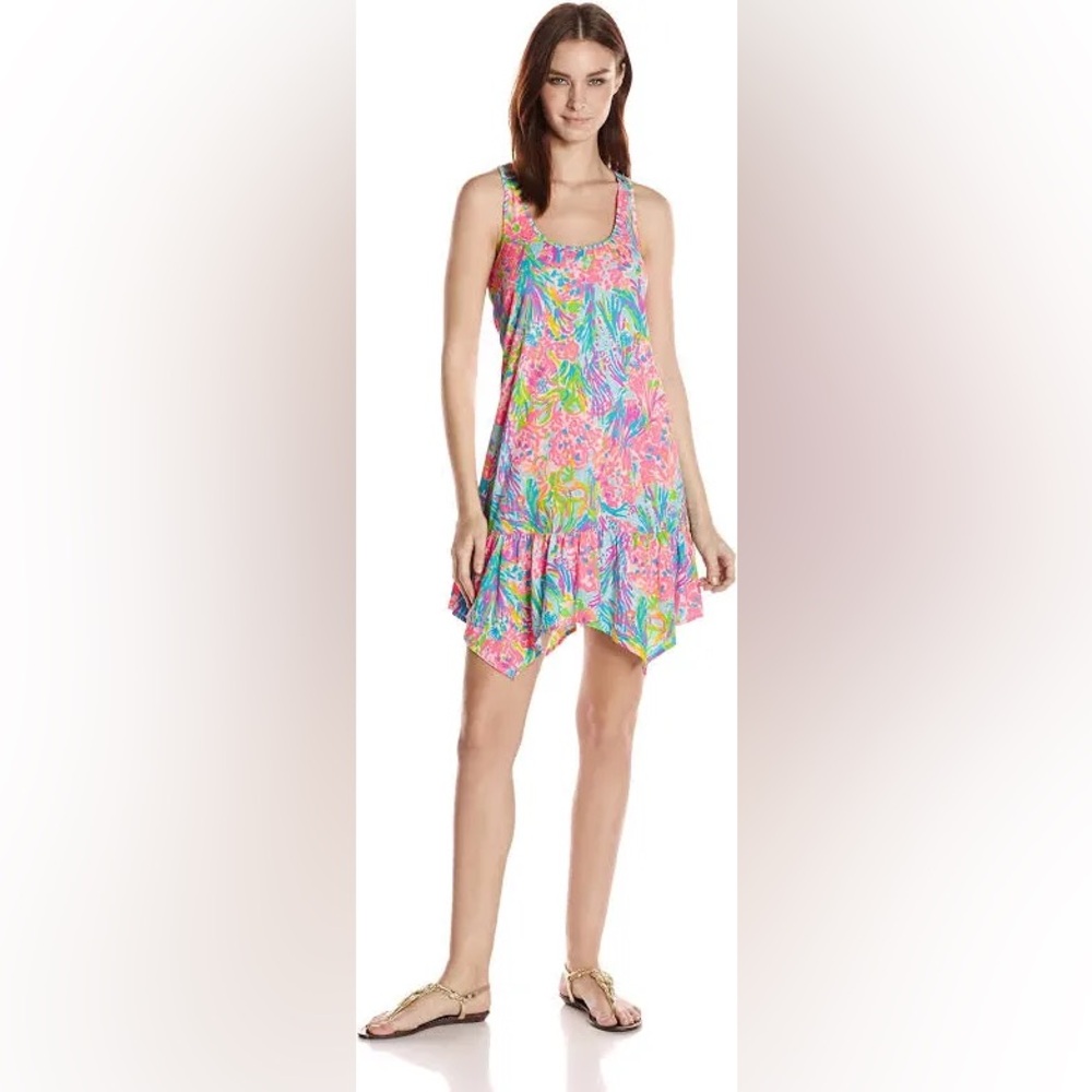 Lilly Pulitzer Hampton Tank Dress in Fan Sea Pants size XL